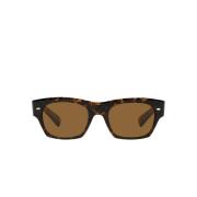 Firkantet brun skilpadde solbriller med speilglass