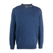 Blå Sweaters LS CN Pp-Langermet Pullover