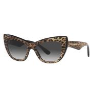 Leopard Cat-eye Solbriller med Gråtonede Linser