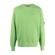 Klassisk Grønn Diagonal Fleece Lens Sweatshirt