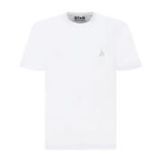 Hvit Logo Print T-skjorte med Sølvstjerne