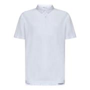 Hvit Suede Jersey Polo Shirt