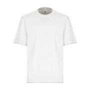 Hvit Bomull T-skjorte for Menn