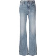 Vintage Blå High-Rise Straight-Leg Jeans