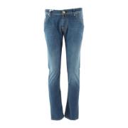 Slim-Fit Klassiske Blå Jeans