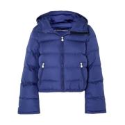 Navy Polar Flare Jakke med Hette