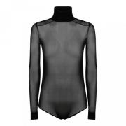 Sort Rayon Turtleneck Bodysuit