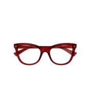Kvinner Røde Transparente Katteøye Briller