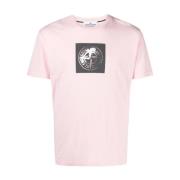 Lysrosa T-skjorte med Logo Print