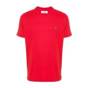 Rød Bomull Jersey T-skjorte med Signatur Orb Logo