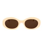 Ovale solbriller elfenbenbrune organiske linser