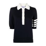 Blå Hector Polo Skjorte med Web Stripe Detalj