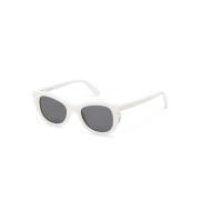 Hvite solbriller med etui og garanti