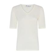 Offwhite Tif-Tiffy Linentt V-Neck T-Shirt T-Skjorte