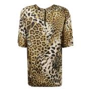 Silkeskjorte med Leopardmønster