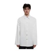 Bomullsskjorte med tone-i-tone print