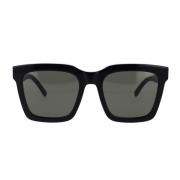 Moderne svarte solbriller med rektangulært design