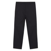 Black Calvin Klein Cotton-Linen Cropped Tapered Bukser Jeans