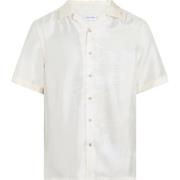 Offwhite Calvin Klein Satin Silk Flower S/S Shirt Skjorter