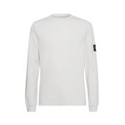 Eggshell Calvin Klein Jeans Badge Waffle Ls Tee T-Skjorter Poloshirt