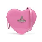 Bubblegum Pink Louise Orb-Plaque Crossbody Veske