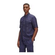 Blå Cp Company Lino Pockets Shirt Skjorte