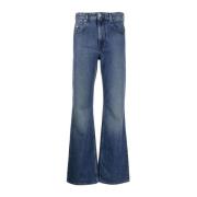 Flared denim jeans med bohemsk silhuett
