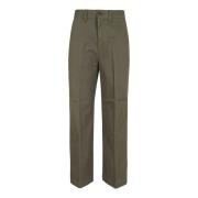 Oliven Cropped Flat Front Chinos