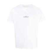 Hvit Bomull T-skjorte med Opp-ned Logo