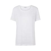 White Second Female Peony O-Neck Tee T-Shirt