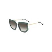 Gullgrønne solbriller med grønne tonede linser