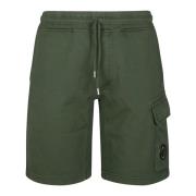 Grønn Diagonal Fleece Cargo Shorts