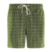 Grønn Monogram Shorts
