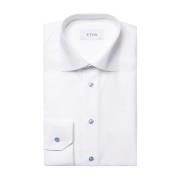 Hvit Eton Skjorter Contemporary Semi Solid Twill Shirt Skjorte