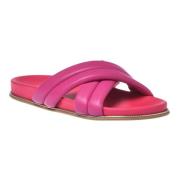 Slipper in fuchsia eco-leather