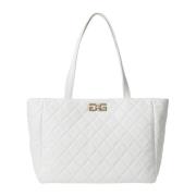 Hvit Quiltet Maxi Shopper Bag