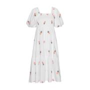 Cheri Fruit Dress - White/Pink