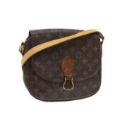 Pre-owned Brunt lerret Louis Vuitton skuldervesker