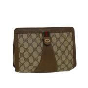 Pre-owned Beige Canvas Gucci Clutch