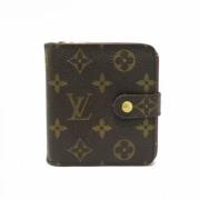 Pre-owned Brunt lerret Louis Vuitton lommebok