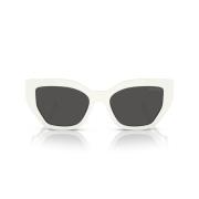 Sommerfuglformede solbriller i hvitt talkumacetat