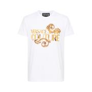Hvit Barokk Gull Logo T-skjorte