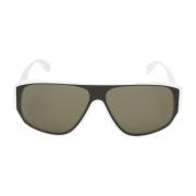 Hvite Cat-Eye Solbriller med Grønne Linser