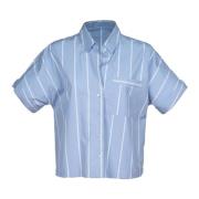 Blå Stripete Hawaii Skjorte