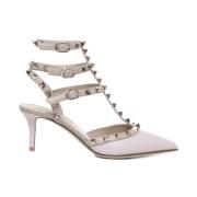 Rockstud Pumps i glatt skinn