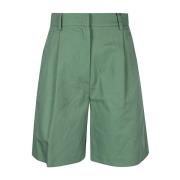 Vid Grønn Canvas Bermuda Shorts