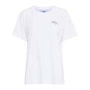 Grafisk Print T-skjorte Hvit Melange