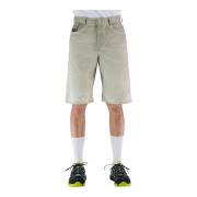 Wide Leg Denim Bermuda Shorts