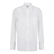 Hvit Oversized Langermet Skjorte