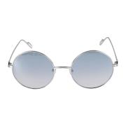 Stilige solbriller med sølvfarget metallramme